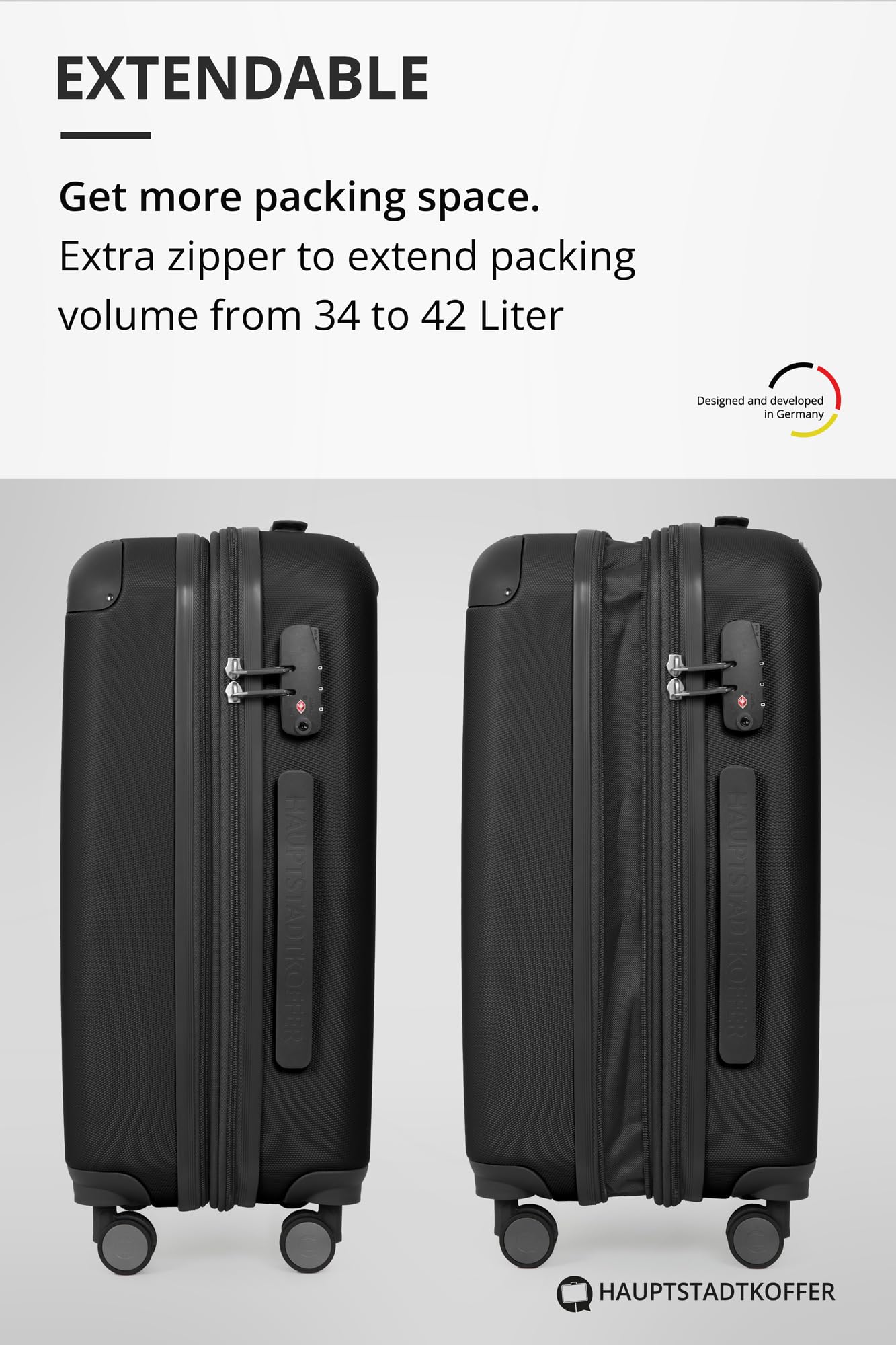 Hauptstadtkoffer Spree Handgepäck Koffer Schwarz, leicht & robust