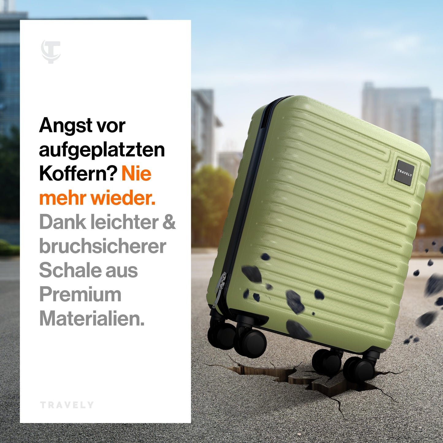 Travely Reisekoffer Handgepäck 55 cm, kompakt & leicht